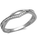 TS471 - Rhodium 925 Sterling Silver Ring with AAA Grade CZ in Clear - Alamode - Flyclothing LLC