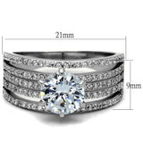 TS473 - Rhodium 925 Sterling Silver Ring with AAA Grade CZ in Clear - Alamode - Flyclothing LLC
