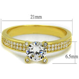 TS474 - Gold 925 Sterling Silver Ring with AAA Grade CZ in Clear - Alamode - Flyclothing LLC