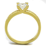 TS474 - Gold 925 Sterling Silver Ring with AAA Grade CZ in Clear - Alamode - Flyclothing LLC