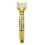 TS474 - Gold 925 Sterling Silver Ring with AAA Grade CZ in Clear - Alamode - Flyclothing LLC