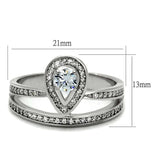 TS476 - Rhodium 925 Sterling Silver Ring with AAA Grade CZ in Clear - Alamode - Flyclothing LLC