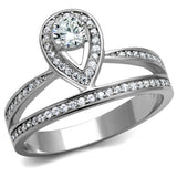 TS476 - Rhodium 925 Sterling Silver Ring with AAA Grade CZ in Clear - Alamode - Flyclothing LLC