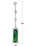 TS478 - Rhodium 925 Sterling Silver Earrings with AAA Grade CZ in Emerald - Alamode - Flyclothing LLC