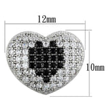 TS483 - Rhodium + Ruthenium 925 Sterling Silver Earrings with AAA Grade CZ in Black Diamond - Alamode - Flyclothing LLC