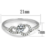 TS485 - Rhodium 925 Sterling Silver Ring with AAA Grade CZ in Clear - Alamode - Flyclothing LLC