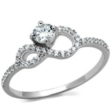 TS485 - Rhodium 925 Sterling Silver Ring with AAA Grade CZ in Clear - Alamode - Flyclothing LLC