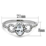TS486 - Rhodium 925 Sterling Silver Ring with AAA Grade CZ in Clear - Alamode - Flyclothing LLC