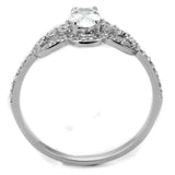 TS486 - Rhodium 925 Sterling Silver Ring with AAA Grade CZ in Clear - Alamode - Flyclothing LLC