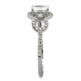 TS486 - Rhodium 925 Sterling Silver Ring with AAA Grade CZ in Clear - Alamode - Flyclothing LLC