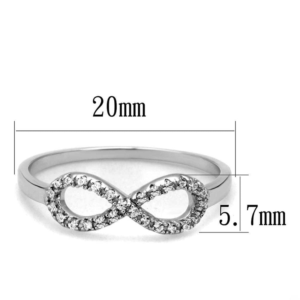 TS487 - Rhodium 925 Sterling Silver Ring with AAA Grade CZ in Clear - Alamode - Flyclothing LLC