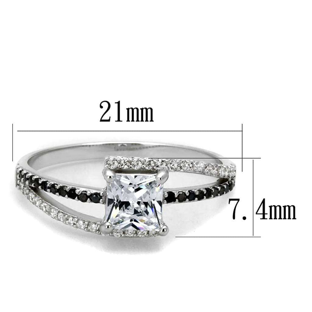 TS488 - Rhodium 925 Sterling Silver Ring with AAA Grade CZ in Clear - Alamode - Flyclothing LLC