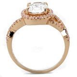 TS489 - Rose Gold 925 Sterling Silver Ring with AAA Grade CZ in Clear - Alamode - Flyclothing LLC