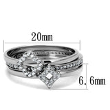 TS491 - Rhodium 925 Sterling Silver Ring with AAA Grade CZ in Clear - Alamode - Flyclothing LLC