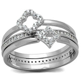 TS491 - Rhodium 925 Sterling Silver Ring with AAA Grade CZ in Clear - Alamode - Flyclothing LLC