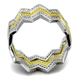 TS492 - Gold+Rhodium 925 Sterling Silver Ring with AAA Grade CZ in Clear - Alamode - Flyclothing LLC