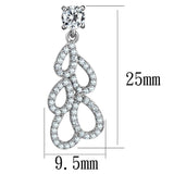TS496 - Rhodium 925 Sterling Silver Earrings with AAA Grade CZ in Clear - Alamode - Flyclothing LLC