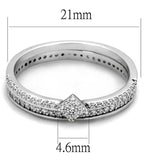 TS498 - Rhodium 925 Sterling Silver Ring with AAA Grade CZ in Clear - Alamode - Flyclothing LLC