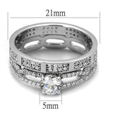 TS499 - Rhodium 925 Sterling Silver Ring with AAA Grade CZ in Clear - Alamode - Flyclothing LLC
