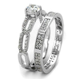 TS499 - Rhodium 925 Sterling Silver Ring with AAA Grade CZ in Clear - Alamode - Flyclothing LLC