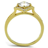 TS500 - Gold 925 Sterling Silver Ring with AAA Grade CZ in Clear - Alamode - Flyclothing LLC
