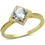 TS500 - Gold 925 Sterling Silver Ring with AAA Grade CZ in Clear - Alamode - Flyclothing LLC