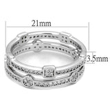 TS503 - Rhodium 925 Sterling Silver Ring with AAA Grade CZ in Clear - Alamode - Flyclothing LLC