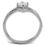TS504 - Rhodium 925 Sterling Silver Ring with AAA Grade CZ in Clear - Alamode - Flyclothing LLC