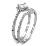 TS504 - Rhodium 925 Sterling Silver Ring with AAA Grade CZ in Clear - Alamode - Flyclothing LLC