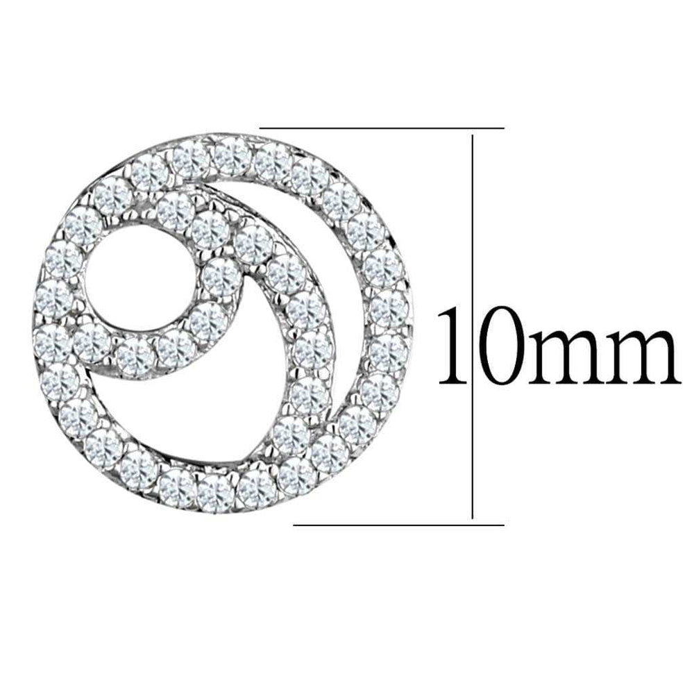 TS511 - Rhodium 925 Sterling Silver Earrings with AAA Grade CZ in Clear - Alamode - Flyclothing LLC