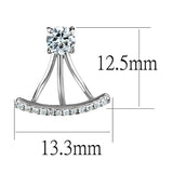 TS512 - Rhodium 925 Sterling Silver Earrings with AAA Grade CZ in Clear - Alamode - Flyclothing LLC