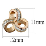 TS513 - Rose Gold + Rhodium 925 Sterling Silver Earrings with AAA Grade CZ in Clear - Alamode - Flyclothing LLC
