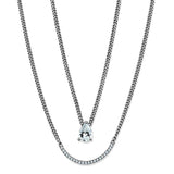 TS514 - Rhodium 925 Sterling Silver Necklace with AAA Grade CZ in Clear - Alamode - Flyclothing LLC