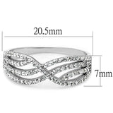 TS516 - Rhodium 925 Sterling Silver Ring with AAA Grade CZ in Clear - Alamode - Flyclothing LLC