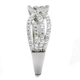 TS516 - Rhodium 925 Sterling Silver Ring with AAA Grade CZ in Clear - Alamode - Flyclothing LLC