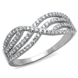 TS516 - Rhodium 925 Sterling Silver Ring with AAA Grade CZ in Clear - Alamode - Flyclothing LLC