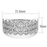 TS517 - Rhodium 925 Sterling Silver Ring with AAA Grade CZ in Clear - Alamode - Flyclothing LLC