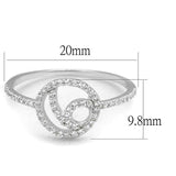 TS519 - Rhodium 925 Sterling Silver Ring with AAA Grade CZ in Clear - Alamode - Flyclothing LLC