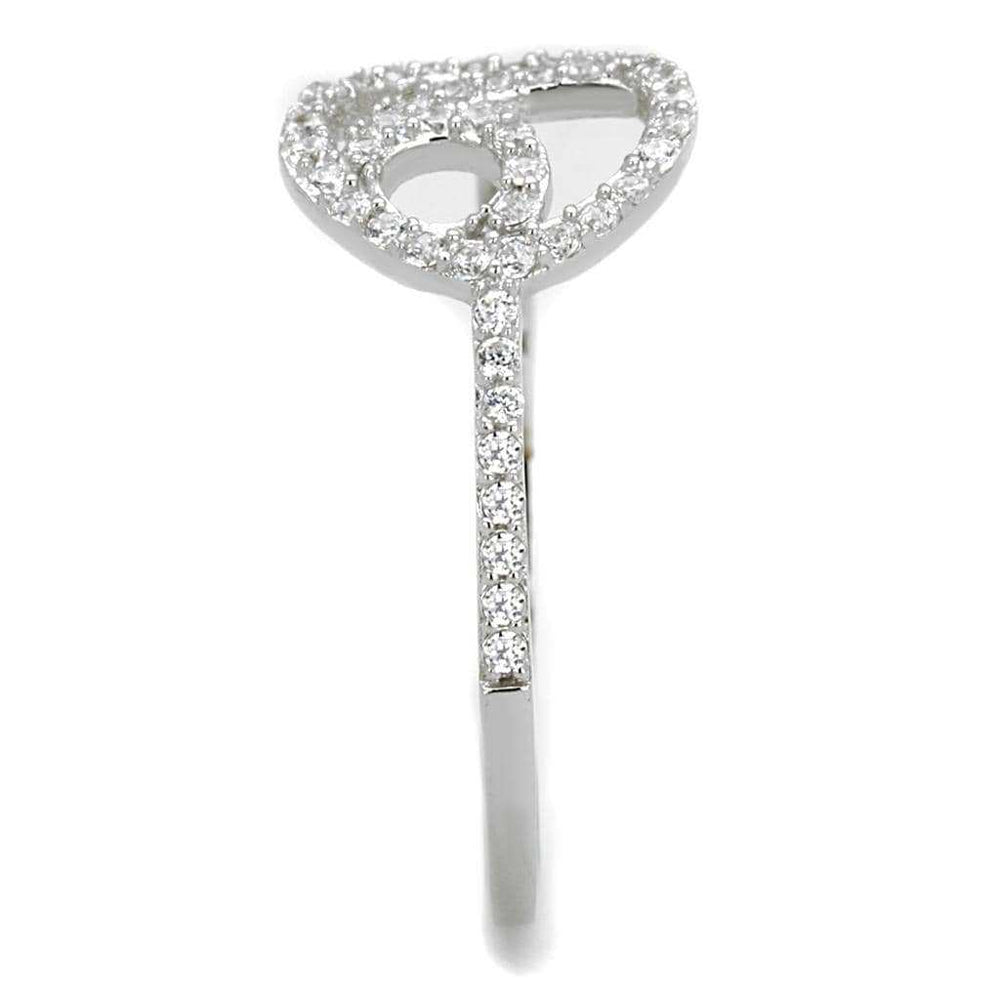 TS519 - Rhodium 925 Sterling Silver Ring with AAA Grade CZ in Clear - Alamode - Flyclothing LLC