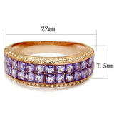 TS525 - Rose Gold 925 Sterling Silver Ring with AAA Grade CZ in Amethyst - Alamode - Flyclothing LLC