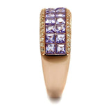 TS525 - Rose Gold 925 Sterling Silver Ring with AAA Grade CZ in Amethyst - Alamode - Flyclothing LLC