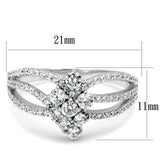 TS528 - Rhodium 925 Sterling Silver Ring with AAA Grade CZ in Clear - Alamode - Flyclothing LLC