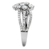 TS528 - Rhodium 925 Sterling Silver Ring with AAA Grade CZ in Clear - Alamode - Flyclothing LLC