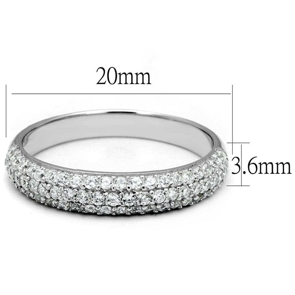 TS535 - Rhodium 925 Sterling Silver Ring with AAA Grade CZ in Clear - Alamode - Flyclothing LLC