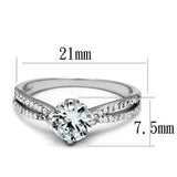 TS537 - Rhodium 925 Sterling Silver Ring with AAA Grade CZ in Clear - Alamode - Flyclothing LLC