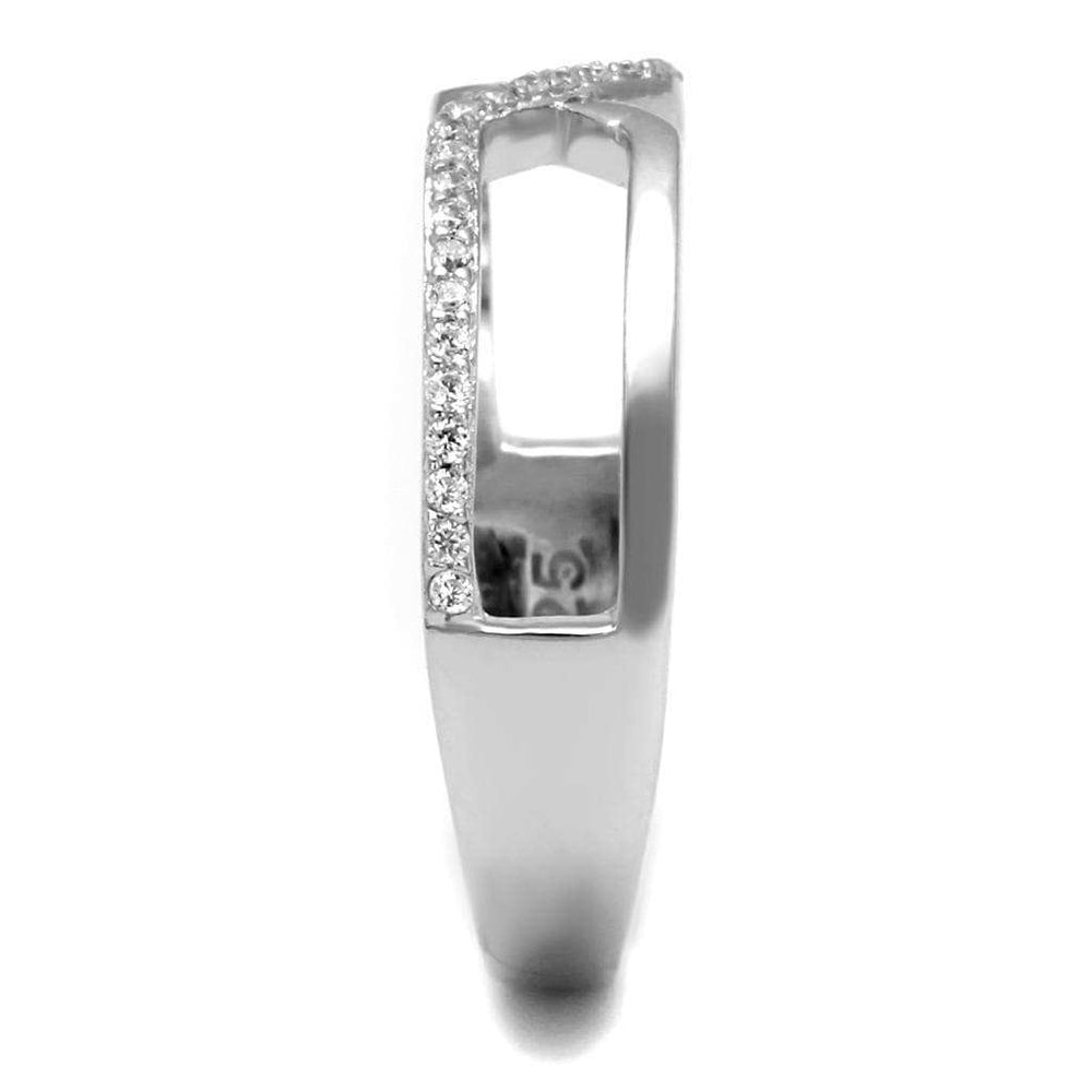 TS540 - Rhodium 925 Sterling Silver Ring with AAA Grade CZ in Clear - Alamode - Flyclothing LLC