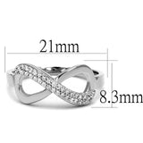 TS541 - Rhodium 925 Sterling Silver Ring with AAA Grade CZ in Clear - Alamode - Flyclothing LLC