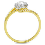 TS542 - Gold+Rhodium 925 Sterling Silver Ring with AAA Grade CZ in Clear - Alamode - Flyclothing LLC