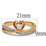 TS544 - Rose Gold + Rhodium 925 Sterling Silver Ring with AAA Grade CZ in Clear - Alamode - Flyclothing LLC