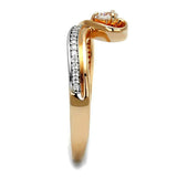 TS544 - Rose Gold + Rhodium 925 Sterling Silver Ring with AAA Grade CZ in Clear - Alamode - Flyclothing LLC